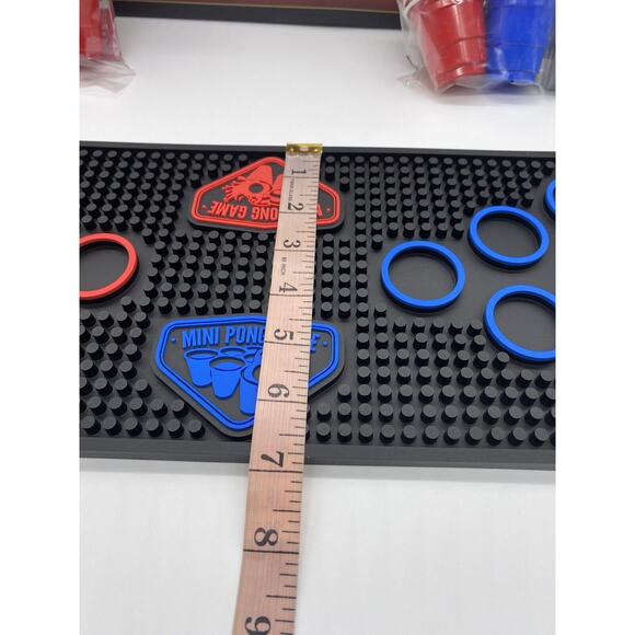 The Original Fun Workshop Bar Mat Mini Beer Pong Two Player Set-New - Picture 6 of 10